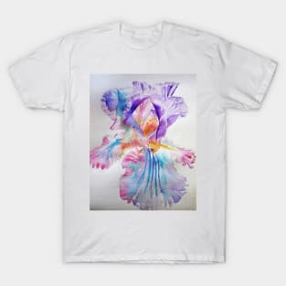 Iris Watercolor Painting - Ethereal Purple T-Shirt